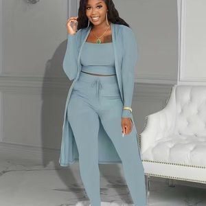 Adjustable Waist Cami 3 Piece Good Stretchy Set Couture Long sleeve Cami Set